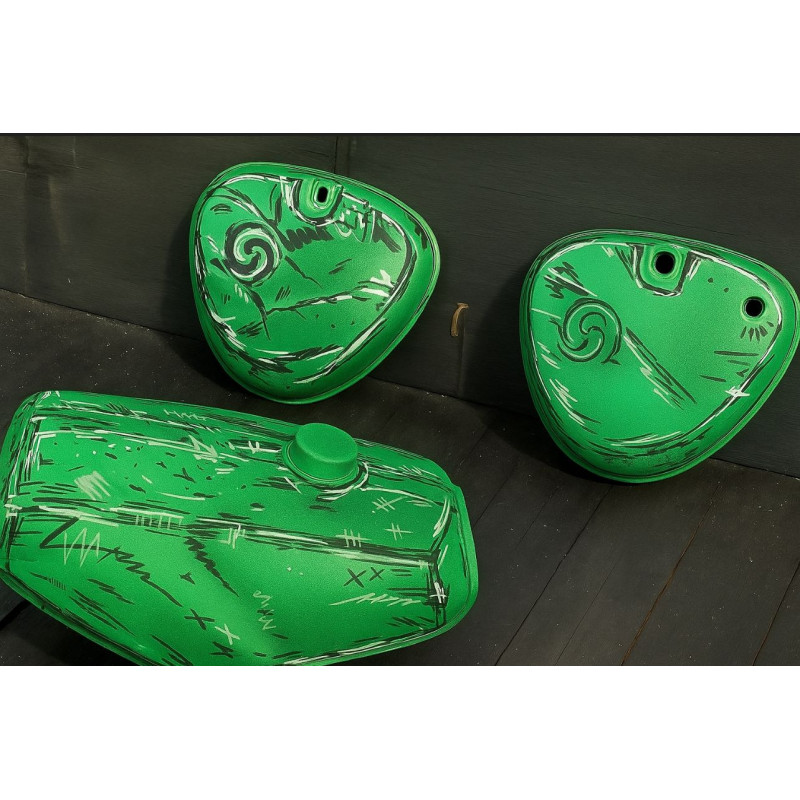 Simson S51 Cutsom Tankset Grün Altteileabgabe